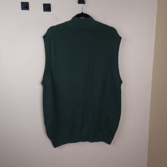 T Harris London Quarter Zip Golf Sweater Vest in Green Size XL - Picture 5 of 7